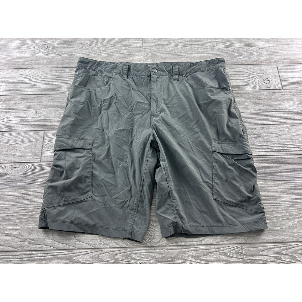 Royal Robbins Mens Gray Nylon Stretch Cargo Hiking Travel Shorts Size 40